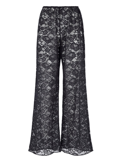Shop Oseree 'o Love Lace' Pants In Black  