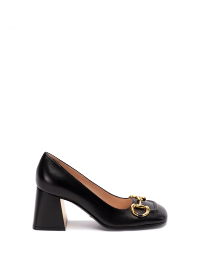 Shop Gucci Mid-heel Pumps With `horsebit` In Black  