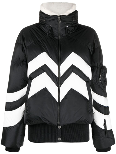 Shop Bogner Black Valea Striped Ski Jacket In Schwarz