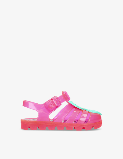 Shop Sophia Webster Girls Pink Kids Diva Butterfly-embellished Pvc Jelly Sandals 1-7 Years