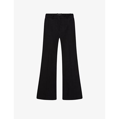 Joseph Womens Black Tafira Mid-rise Slim-fit Stretch-cotton Trousers In Black