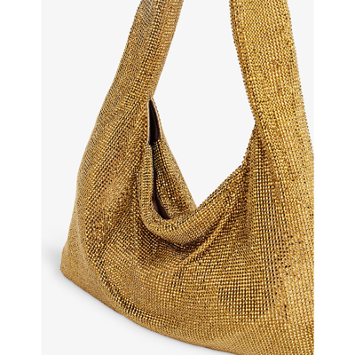 Shop Kara Womens Gold Crystal-embellished Metallic Shoulder Bag 1 Size
