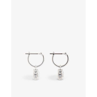 Shop Swarovski Women's White Stilla Rhodium-plated And Crystal Drop Earrings