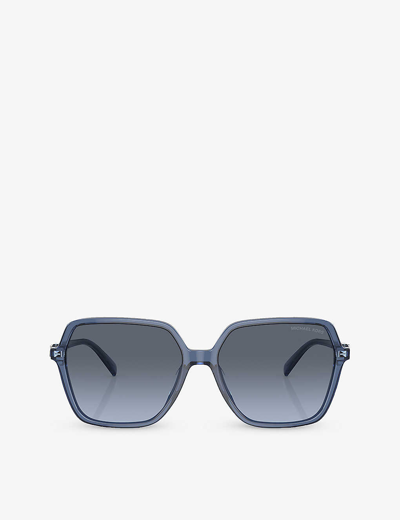 Shop Michael Kors Women's Blue Mk2196u Jasper Square-frame Acetate Sunglasses