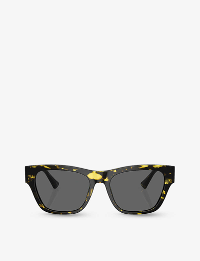 Shop Versace Womens Brown Ve4457 Square-frame Acetate Sunglasses