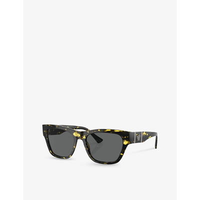 Shop Versace Womens Brown Ve4457 Square-frame Acetate Sunglasses
