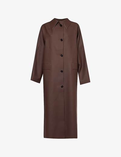 Shop Kassl Editions Women's Dark Brown Original Relaxed-fit Rubberised Coat