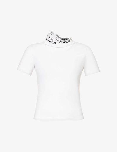 Shop Y/project Women's White Evergreen Triple-elasticated Stretch-organic Cotton T-shirt