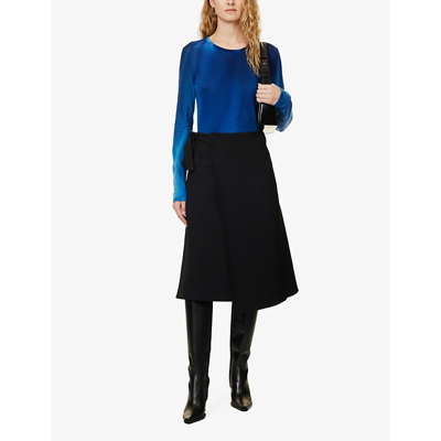 Shop Proenza Schouler Women's Black Asymmetric Tie-waist A-line Woven Skirt