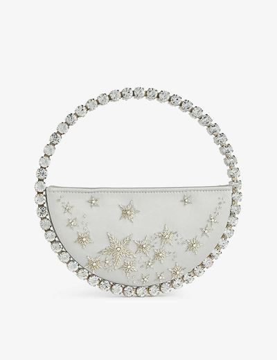 Shop L'alingi Lalingi Womens Silver Eternity Crystal-embellished Satin Clutch Bag 1 Size