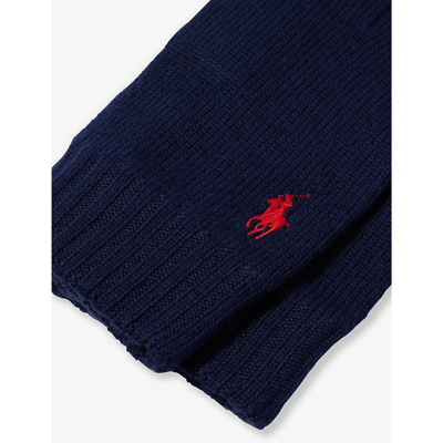 Shop Polo Ralph Lauren Mens Hunter Navy Prl Merino Gloves