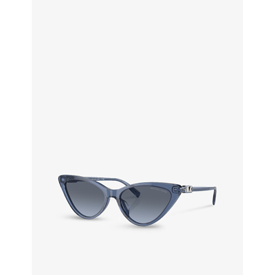 Shop Michael Kors Women's Blue Mk2195u Harbour Island Cat Eye-frame Acetate Sunglasses