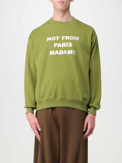 Drôle De Monsieur Le Slogan-embroidered Sweatshirt In Green