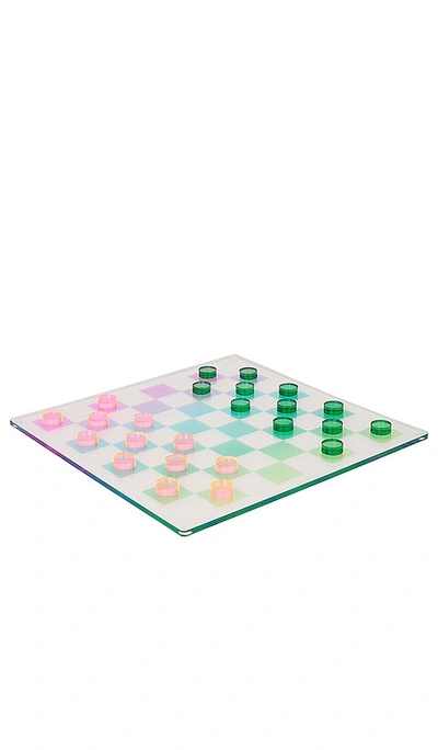 Sunnylife Ombre Lucite Chess & Checkers In Blue