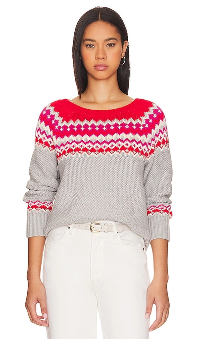 Shop 525 Jen Fair Isle Pullover Sweater In Grey,red
