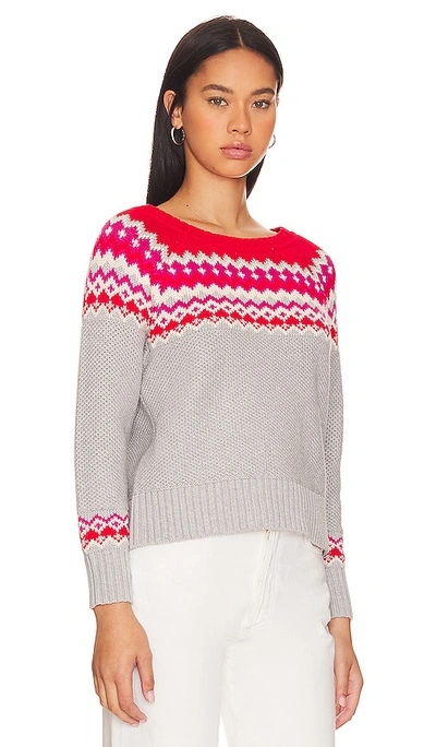 Shop 525 Jen Fair Isle Pullover Sweater In Grey,red