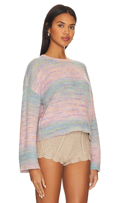 Shop 525 Liyan Space Dye Crew Neck Pullover Sweater In Pink