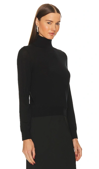 Shop Alexander Wang Classic Long Sleeve Turtleneck With Embossed Logo In Black