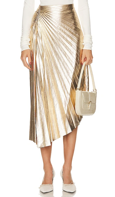Shop A.l.c Tori Skirt In Metallic Gold