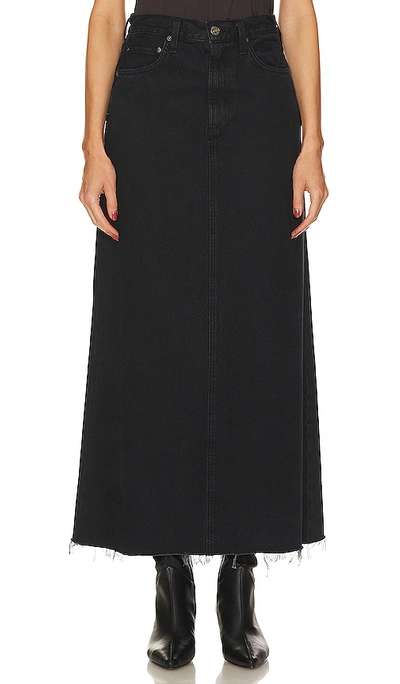 Shop Agolde Hilla Long Line Skirt In Black