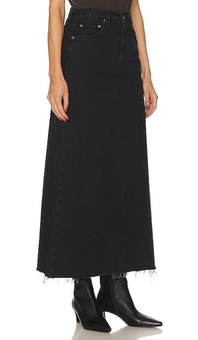 Shop Agolde Hilla Long Line Skirt In Black