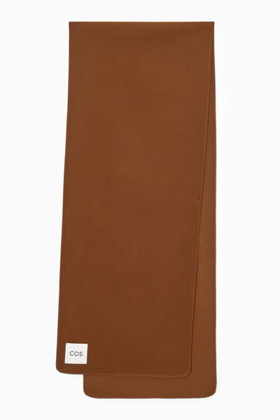 Shop Cos Oversized Double-faced Wool Scarf In Beige