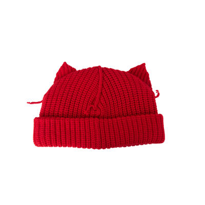 Shop Charles Jeffrey Loverboy Chunky Ears Beanie In Red