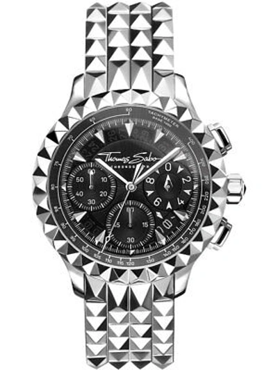Pre-owned Thomas Sabo Wa0358-201-203 Rebel At Heart Chronograph Mens Watch