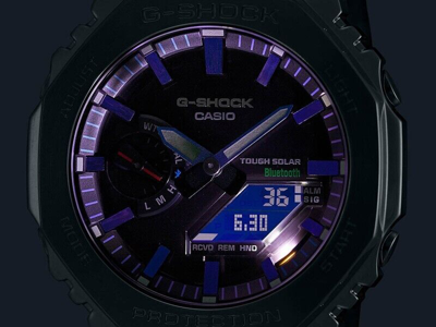 Pre-owned Casio G-shock Gm-b2100pc-1ajf Rainbow X Silver Metal Analog Digital Men Watch