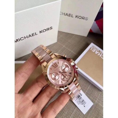 Pre-owned Michael Kors Women's Bradshaw Rose Gold-tone Watch Mk6066
