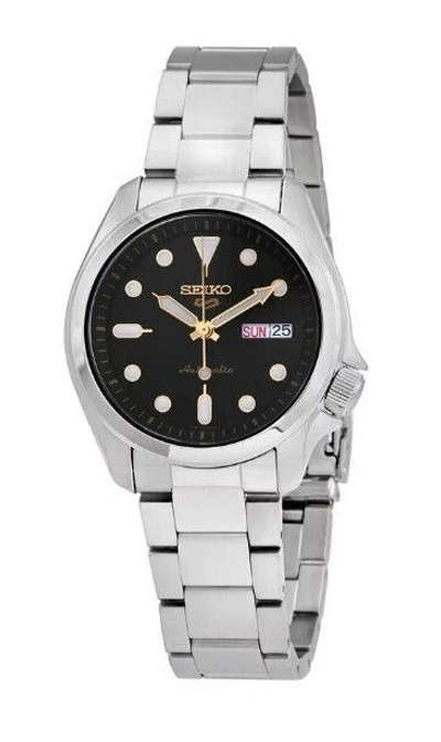 Pre-owned Seiko 5 Srpe57k1 Stainless Steel Automatic Analog Mens Watch 100m Wr Srpe57