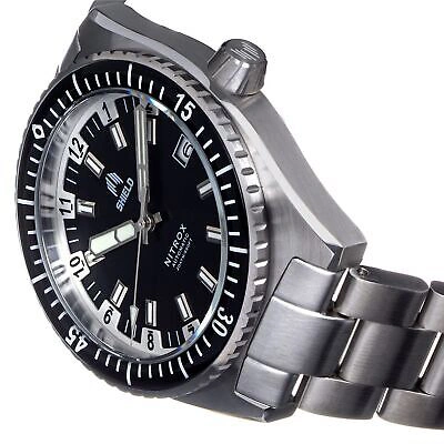 Pre-owned Shield Nitrox Bracelet Watch W/date - Black