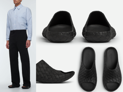 Pre-owned Bottega Veneta Intreccio Slides Beebee Mules Shoes Sneakers Shoes 44 In Black