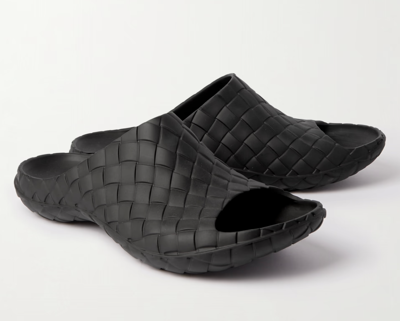 Pre-owned Bottega Veneta Intreccio Slides Beebee Mules Shoes Sneakers Shoes 44 In Black