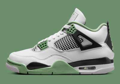 Pre-owned Jordan Nike Wmns Air  4 Retro Seafoam Oil Green Aq9129-103 Us 5-15 Brand In White