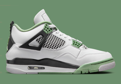 Pre-owned Jordan Nike Wmns Air  4 Retro Seafoam Oil Green Aq9129-103 Us 5-15 Brand In White