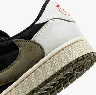 Pre-owned Jordan W Nike Air  1 Retro Low X Travis Scott Medium Olive Sail Black Dz4137-106 In Sail/university Red/black/medium Olive