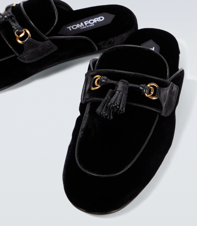 Pre-owned Tom Ford Stephan Tasselled Moccasin Sneakers Slippers House Shoes 41,5 In Black