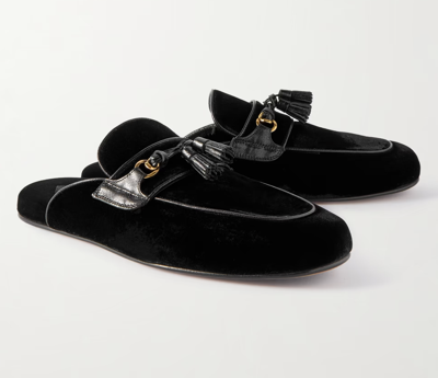 Pre-owned Tom Ford Stephan Tasselled Moccasin Sneakers Slippers House Shoes 41,5 In Black