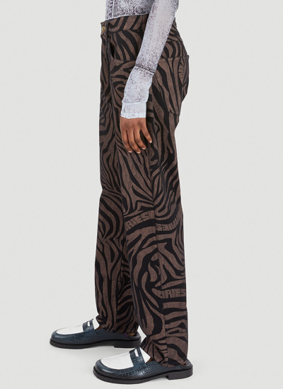 Pre-owned Slam Jam Aries X  Tiger Print Batten Jeans, Black/brown - W Sizes 28, 30, 32 In Brown/black