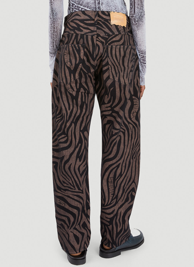 Pre-owned Slam Jam Aries X  Tiger Print Batten Jeans, Black/brown - W Sizes 28, 30, 32 In Brown/black