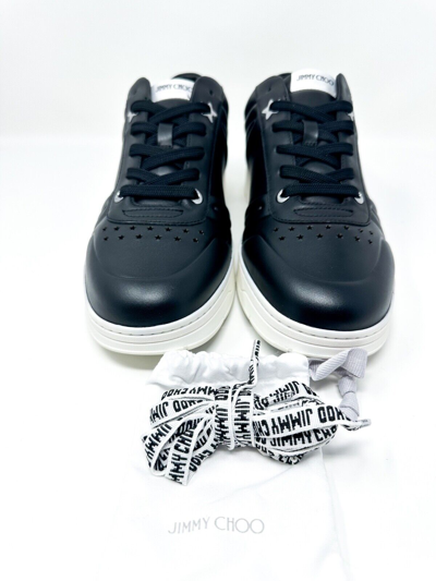 Pre-owned Jimmy Choo Hawaii Leather Black Low Top Sneaker 44