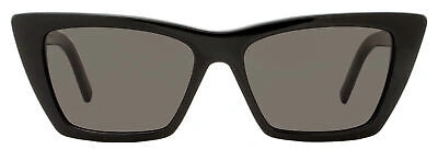 Pre-owned Saint Laurent Cateye Sunglasses Sl 276 Mica 001 Shiny Black 53mm Ysl In Gray