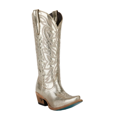 Pre-owned Lane Boots Lane Ladies Smokeshow Champagne Metallic Boots Lb0526g