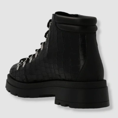 Pre-owned Giuseppe Zanotti $1150  Men's Black Croc Print Lace-up Boot Shoe Size Eu 41/us 8