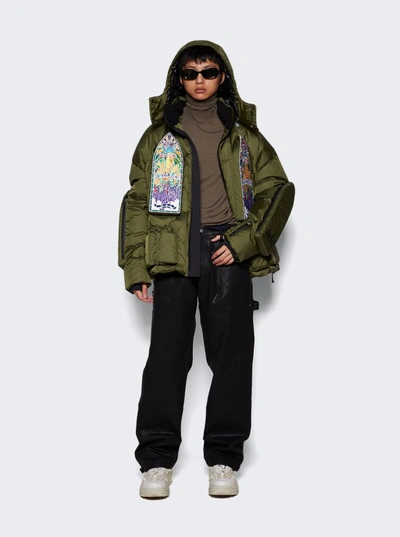 Shop Who Decides War Green Puffer Jacket In Grey