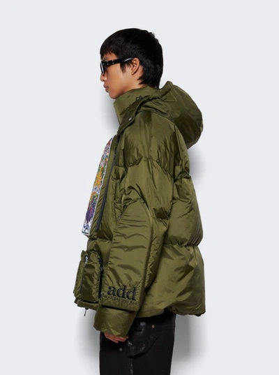 Shop Who Decides War Green Puffer Jacket In Grey