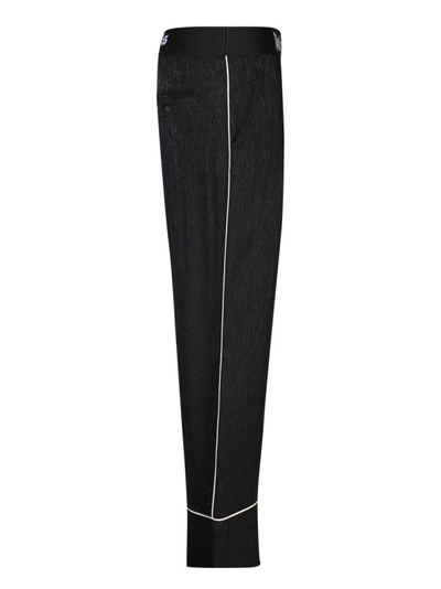 Shop Palm Angels Black Trousers With Striped Details