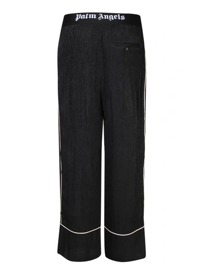 Shop Palm Angels Black Trousers With Striped Details