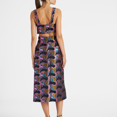 La Doublej Baia Crop Top In Spritz Blue Petrol